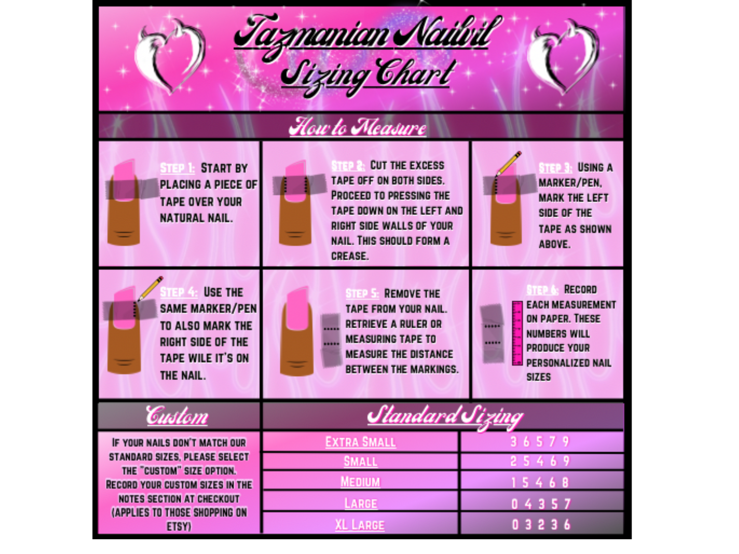 Press on Nail Sizing Kit